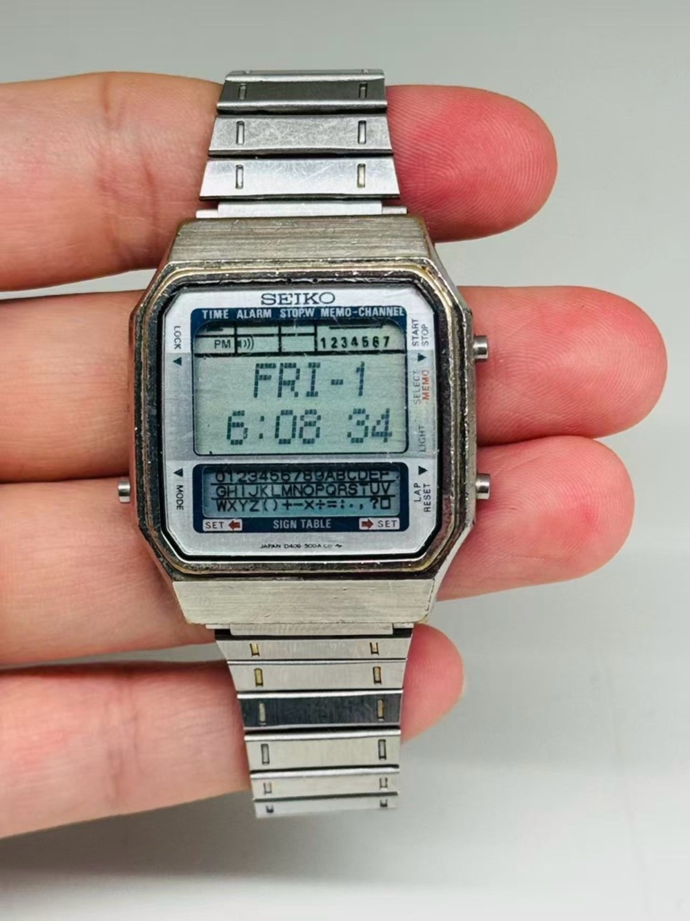 Vintage Seiko Data Bank D409 Digital Watch Memo Channel Japan New Battery